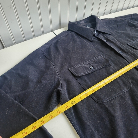 CC Cassini Collection Mens Faux Suede Shirt Button Down Single Needle Black XL - Picture 4 of 7